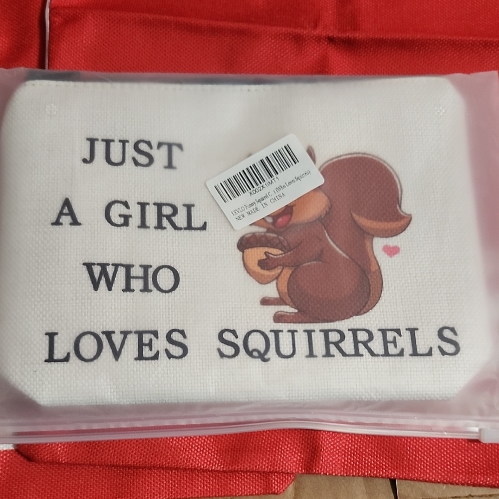 Squirrel Lover's White Pouch